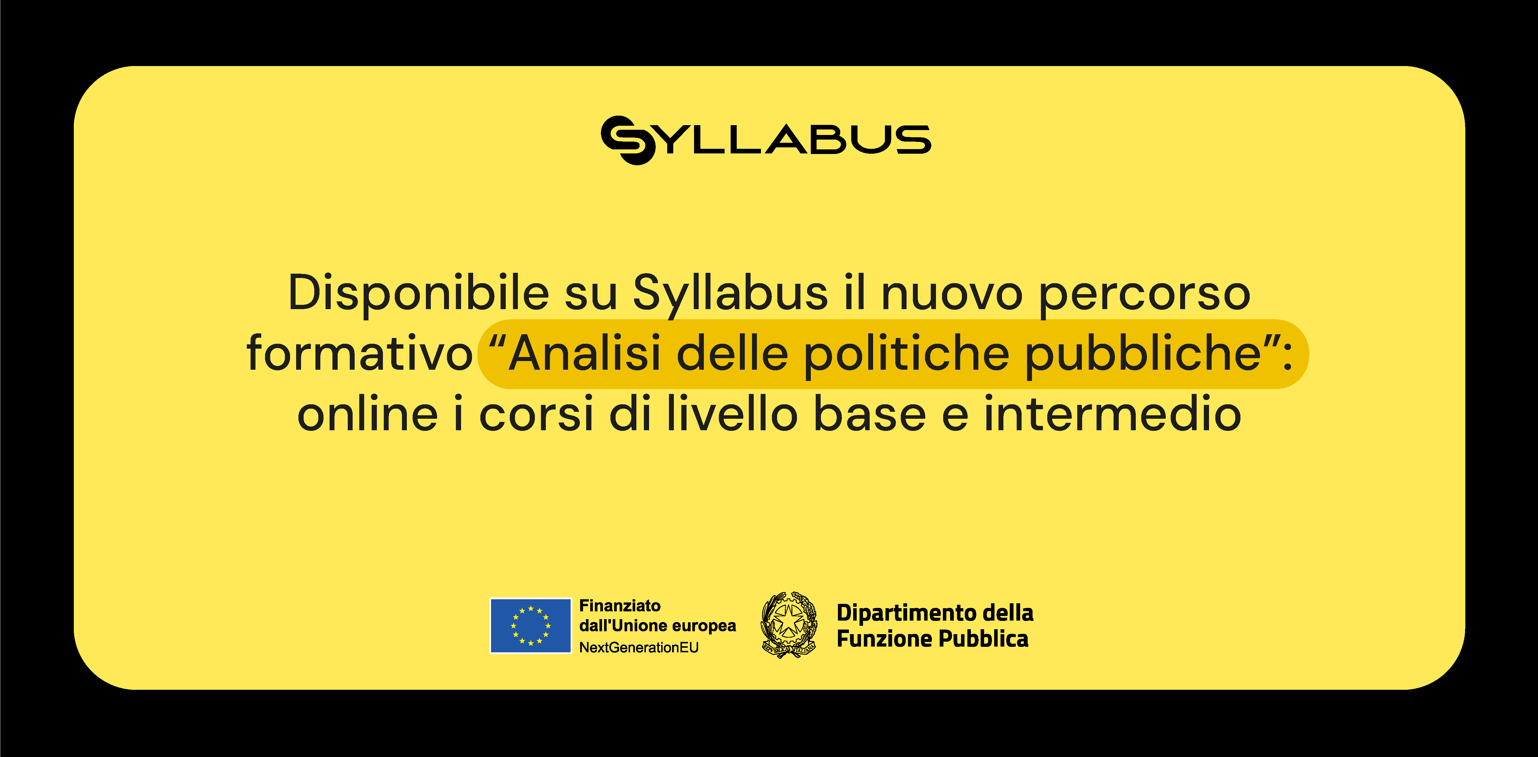 Nuovo percorso formativo sulle politiche pubbliche su Syllabus